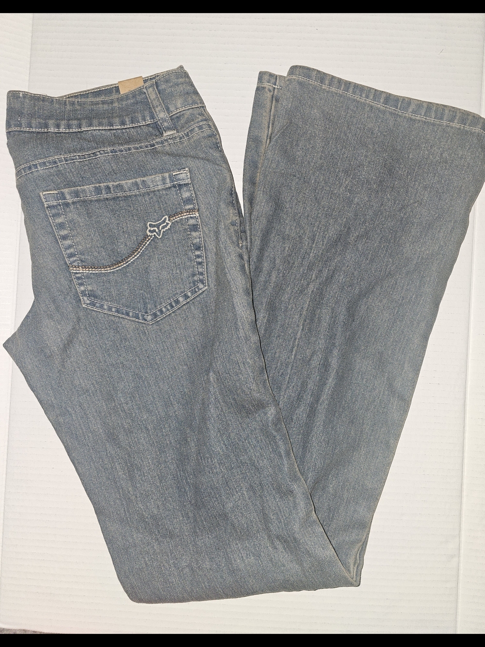 Fox Women's Faded Blue Wide Leg Jeans